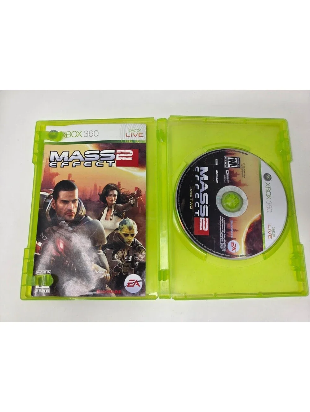 Mass Effect 2 Xbox 360 Game Disc and Original Case by BioWare and EA